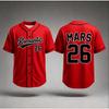 Tricou Baseball The Romantic Tour 2026 cu Imprimeu Bruno Mars Merch Mânecă Scurtă cu Nasturi Streetwear