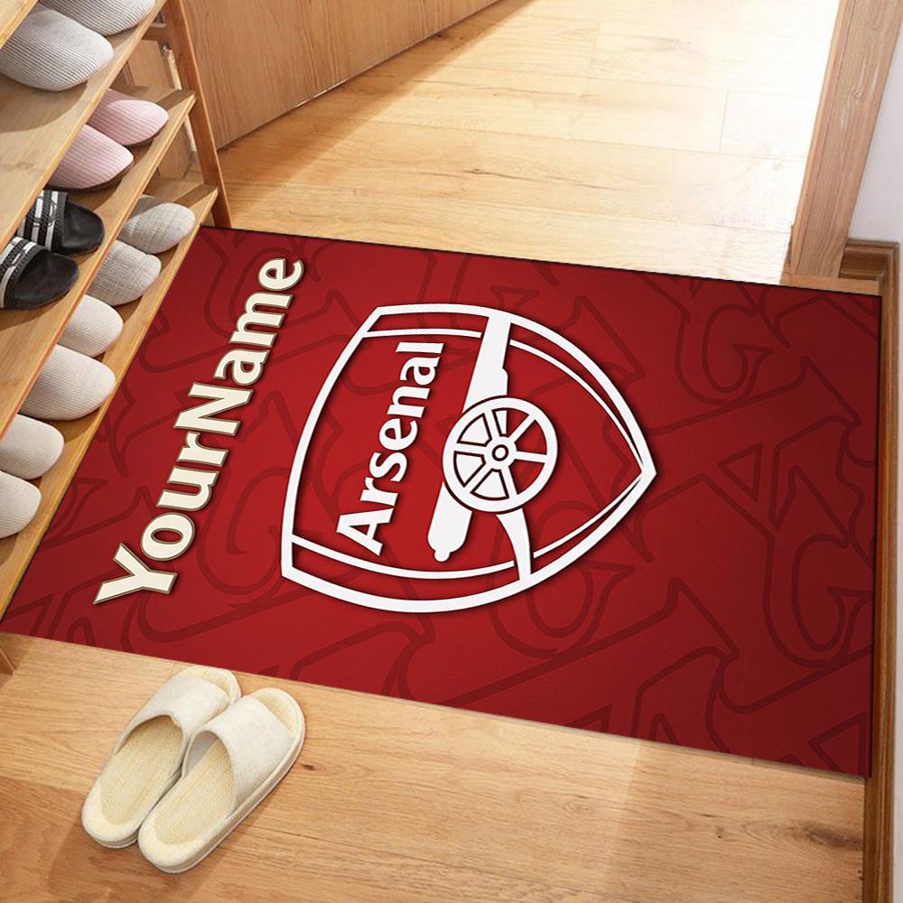 Arsenal Customize Text Carpet Suitable for Bedrooms Entryway Balcony Decorate room Anti-slip Rug Office home decor Best for Christmas