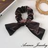 Avance Hair Velvet Hair Cute for Women Accessory, Ribbon, Tie, Scrunchie, Black, Brown, Cream, Adults, (Brown)
