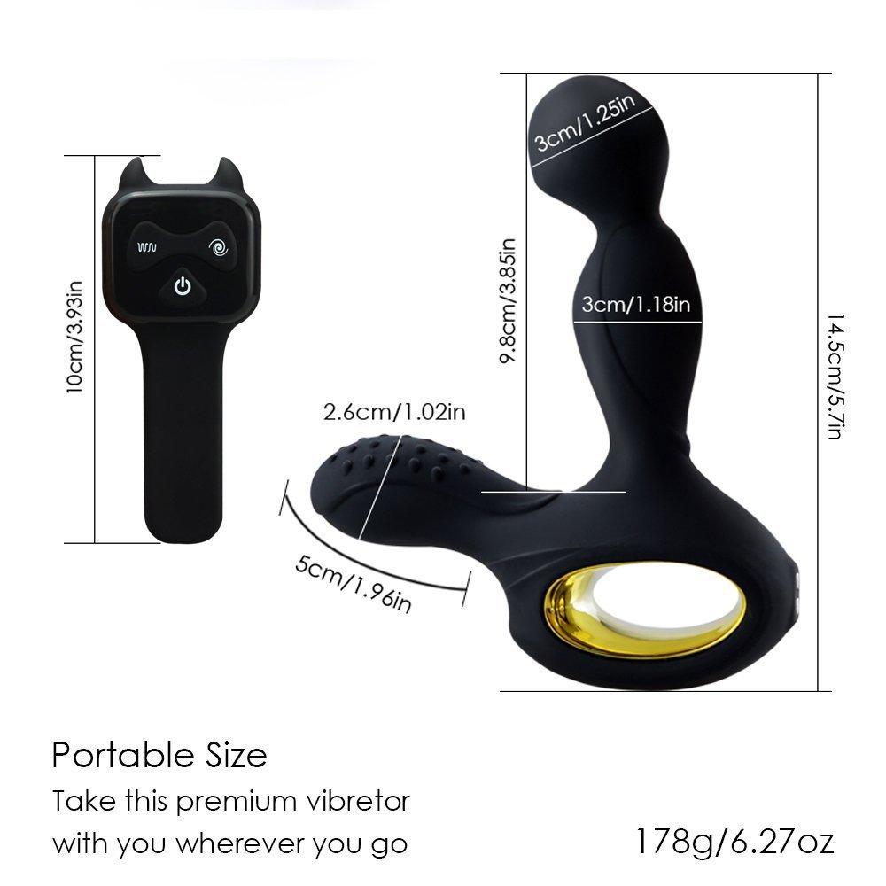 Men's Prostate Massager With Rotation Wireless Remote Heating Anal Plug Vibrator