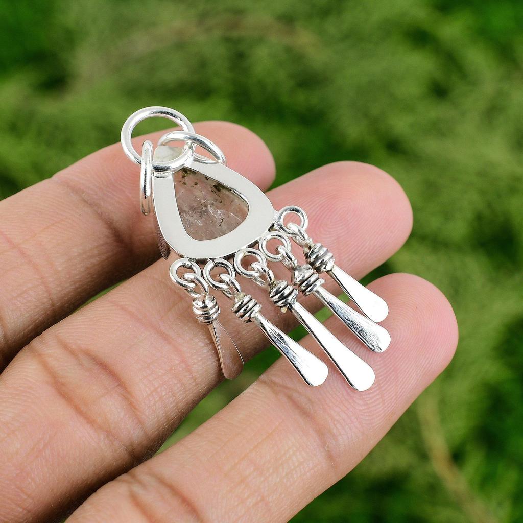 Daughters Day Deal 925 Sterling Silver Natural Golden Rutile Wife New Pendant