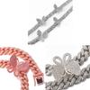 Bling Cuban Link Chain Butterfly Choker Necklace Thick Rapper Chains Hip-Hop