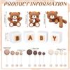 85pcs 3D Bear Cake Topper Three Postures of Bears Brown Series Foam Ball Baby Letters for Baby Shower Birthday Party Decor