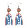 Lightweight U Shape Earrings Independence Day Inspired Earrings with Star and Stripes Jewelry for Fashionable Women