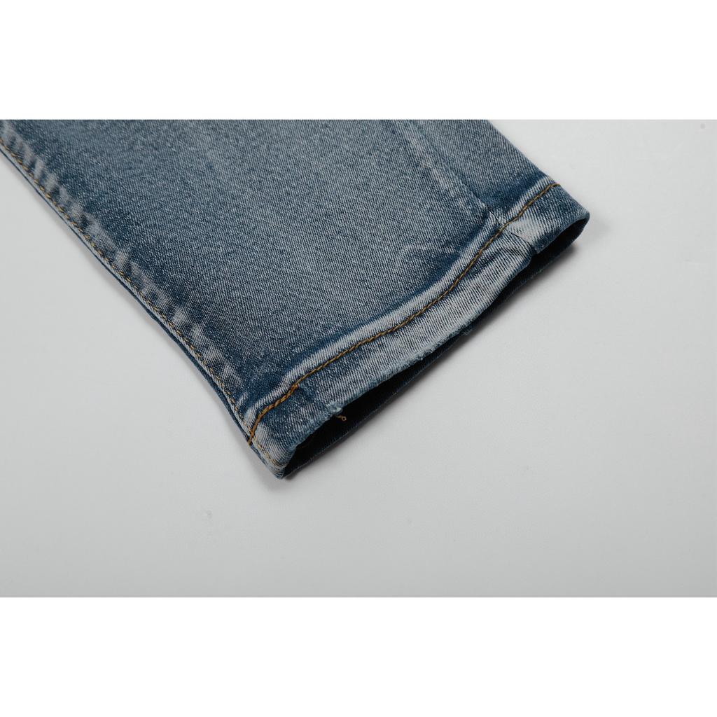 M45 Jeans Tendance Style Américain pour Homme et Femme avec Patchs en Tissu, Trous, Broderie, Pantalon High Street Décontracté et Tendance