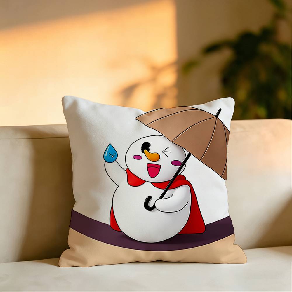 MMixue Ice City Snow Mascot Square DoubleSided Printed Pillow Case Bedroom Bedside Pillow Sofa Cushion Cover