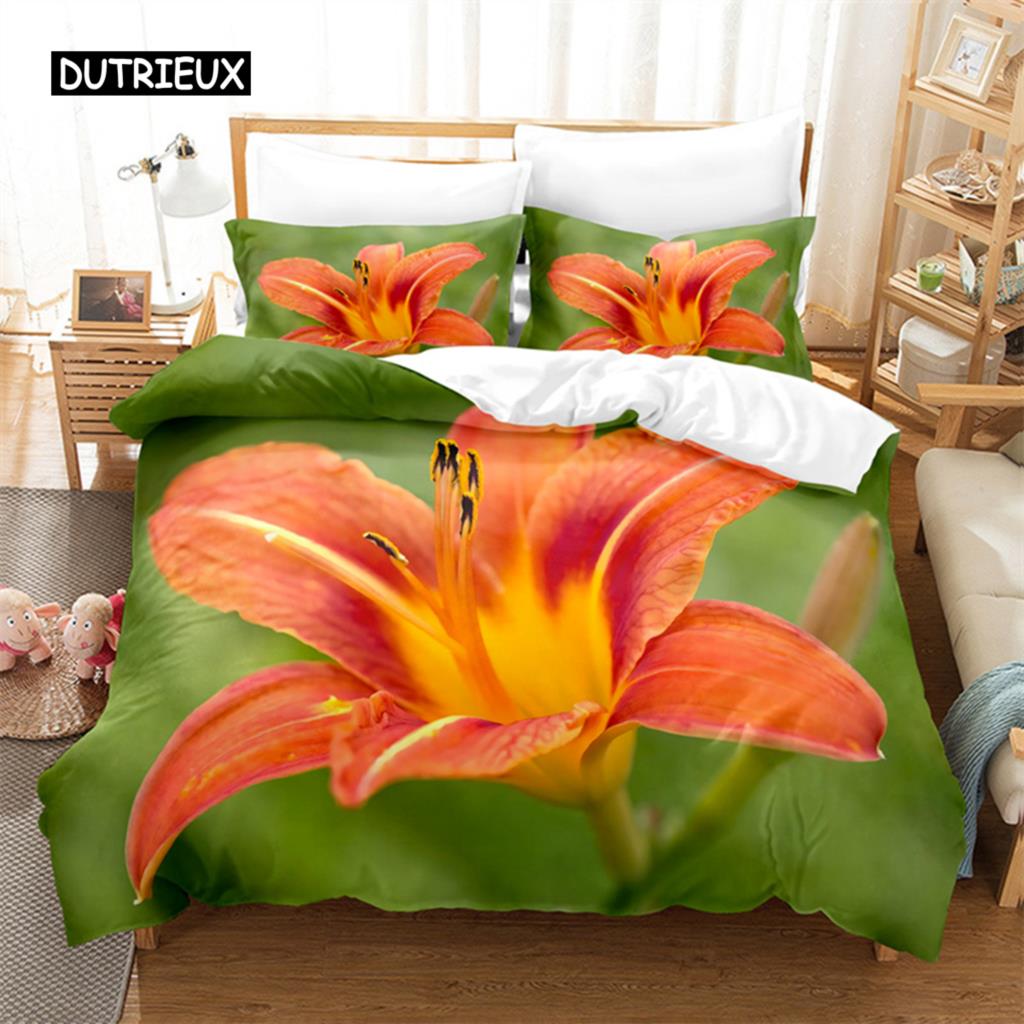 Yellow Flowers  Queen Bedding Sets Duvet Cover Set Bedding Digital Printing Bed Linen King Size Duvet Cover Set Bedding Set