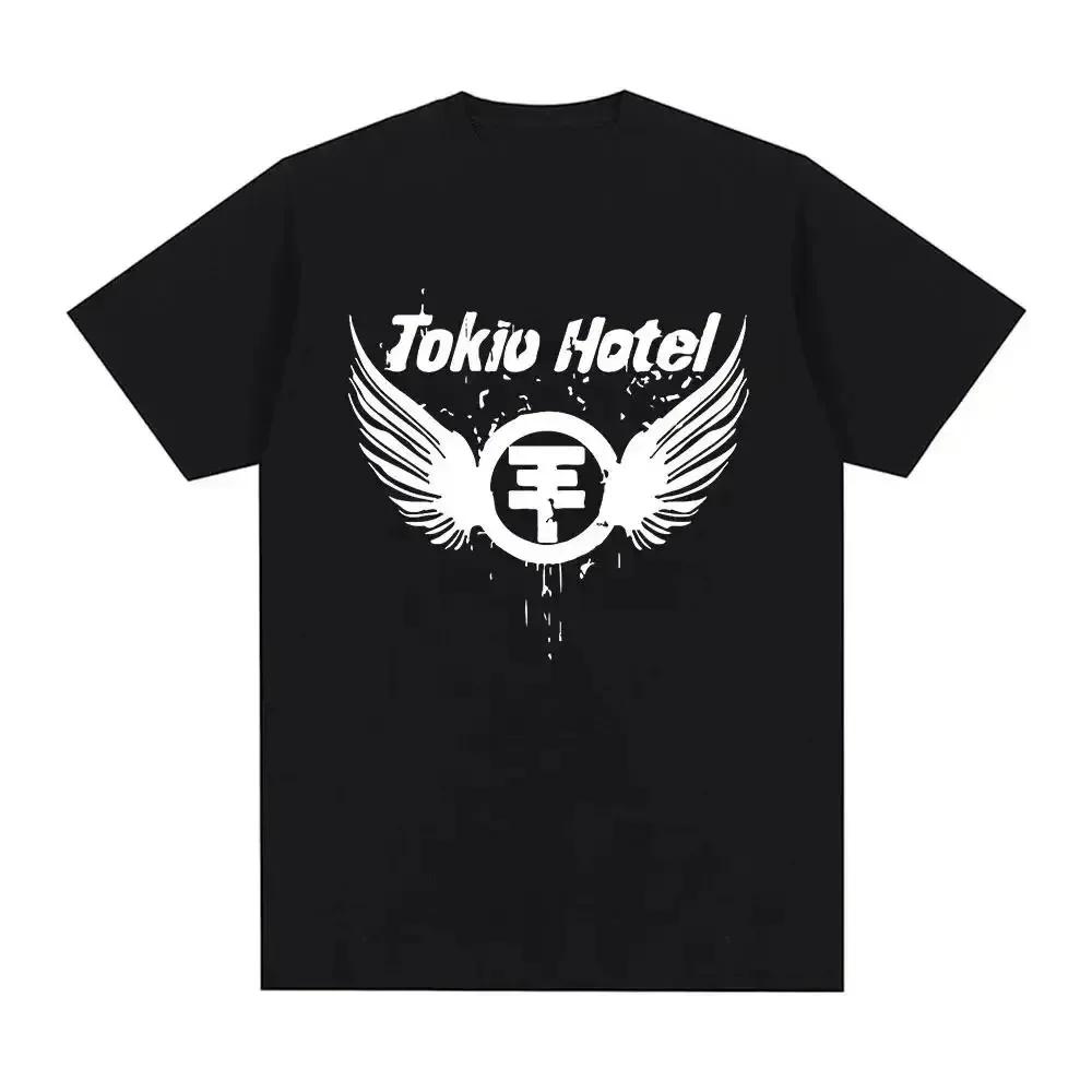 Rocková kapela Tokio Hotel Kaulitz Tisk Tričko Bavlněné tričko Trend krátký rukáv Tee Dámské hip hop streetwear tričko oblečení