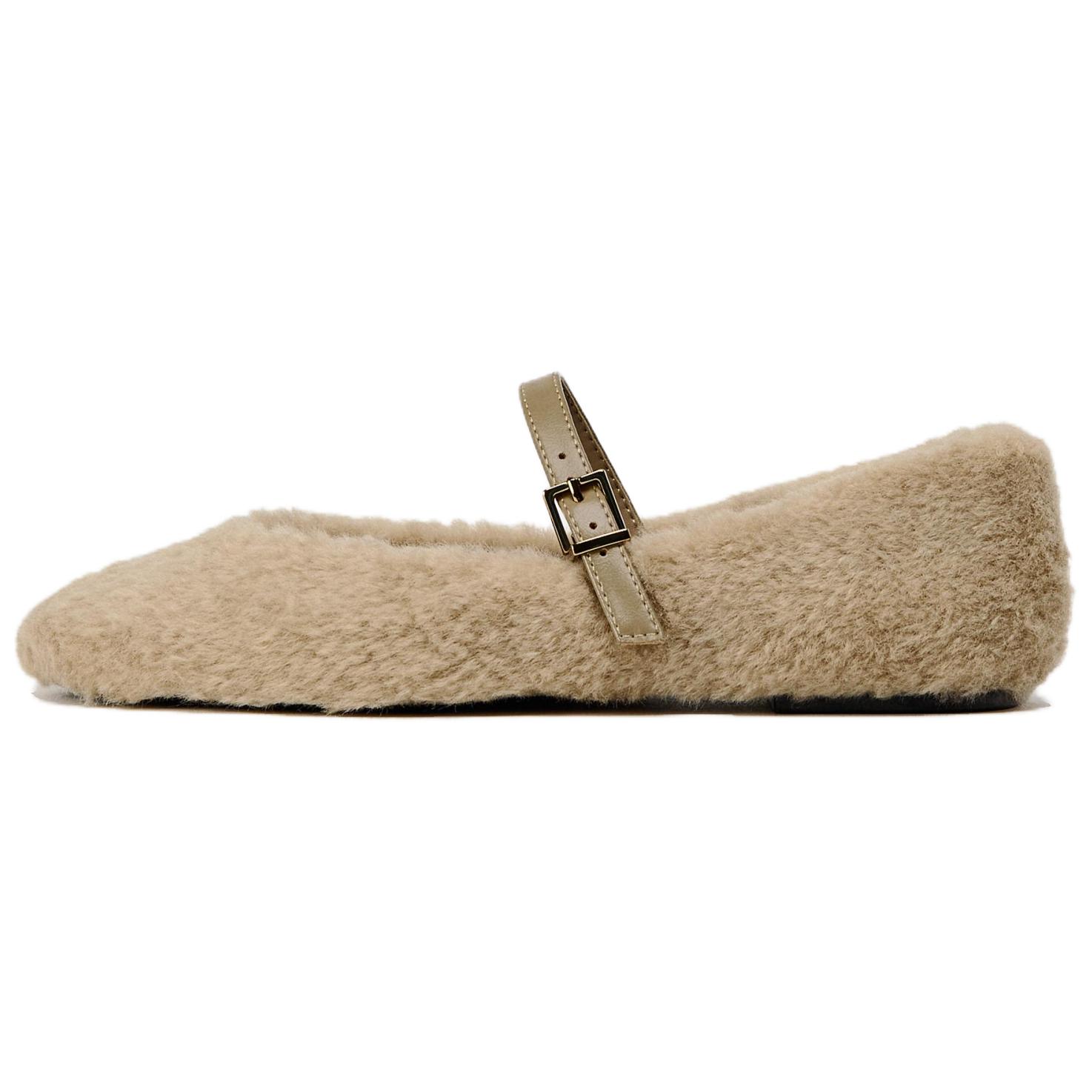 

Zara Удобные Универсальные Повседневные Балетки Женские балетки Бежевые 13585410719 37