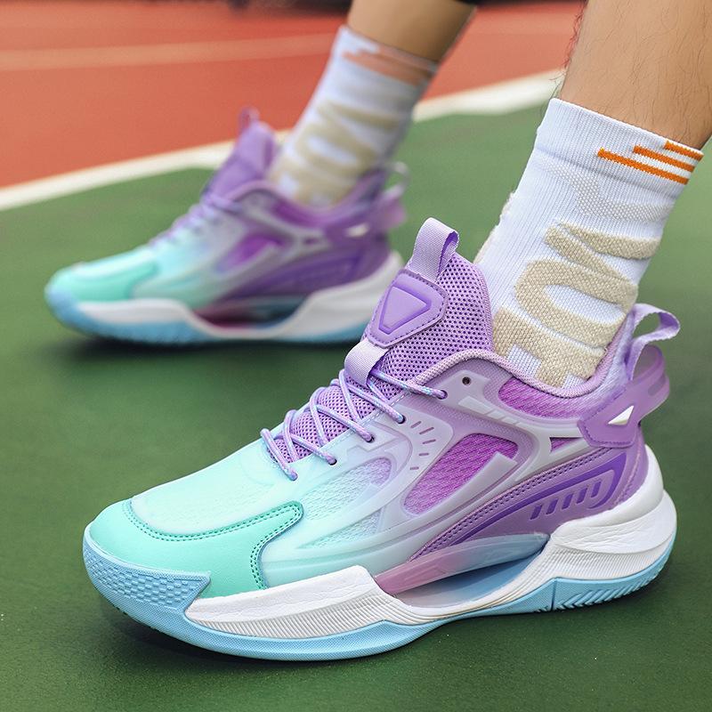2025 New Breathable Shock-absorbing Soft-soled Actual Basketball Shoes for Boys and Girls, Wear-resistant and Non-slip Luminous Trend Sports Shoes
