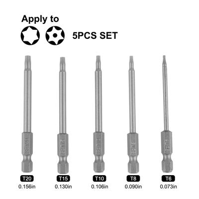 Grey Torx Screwdriver Bit 75mm / 2.95Inch Alloy Steel