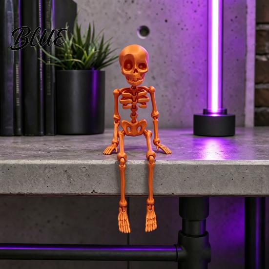 Poseable Skeleton Toy 3D Printed Refrigerator Magnet Figurine with Decoration Movable Joints Halloween Gothic Fridge Magnet
