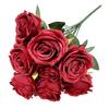 Simulated Roses Bunch Realistic Artificial Roses Faux Rose Bundle with Bendable Stems for Home Decor Parties Weddings Flower Arrangements