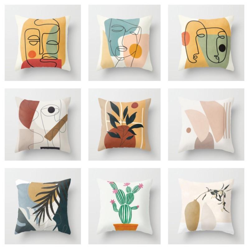 Nordic New Abstract Pillowcase Geometric Pattern Living Room Sofa Cushion Cover Home Decoration