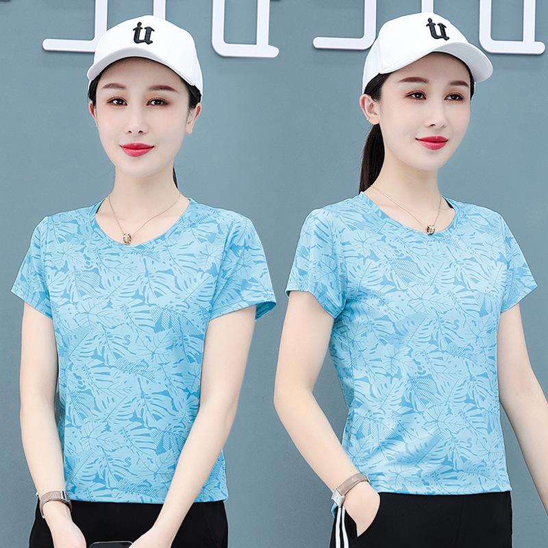Ice Silk Quick-Dry Women's Short-Sleeve Summer Sports T-Shirt - New 2025 Style, Casual, Fitness Bestseller