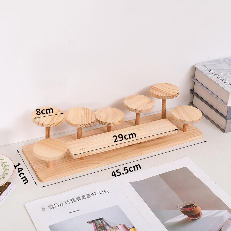 Solid Wood Creative Display Stand for Jewelry, Figurines, Snacks, and Succulents