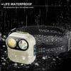 2pcs Rechargeable Induction LED Headlamp with Motion Detection Hands Free Head Torch for Walking Reading Repairing and Camping