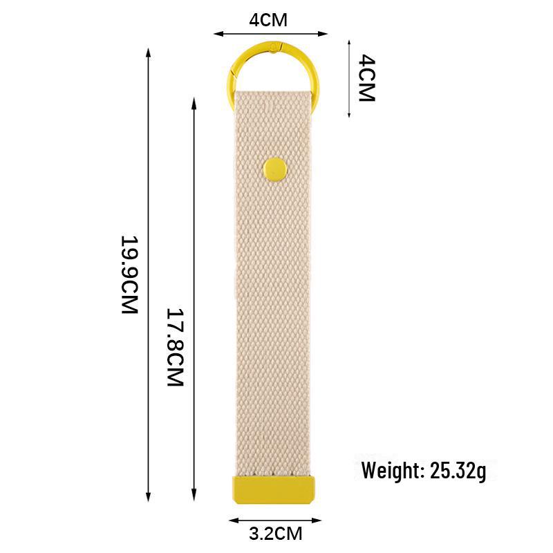 Personalized Pure Cotton Canvas Belt Keychain with Contrast Colors – Handmade INS Style