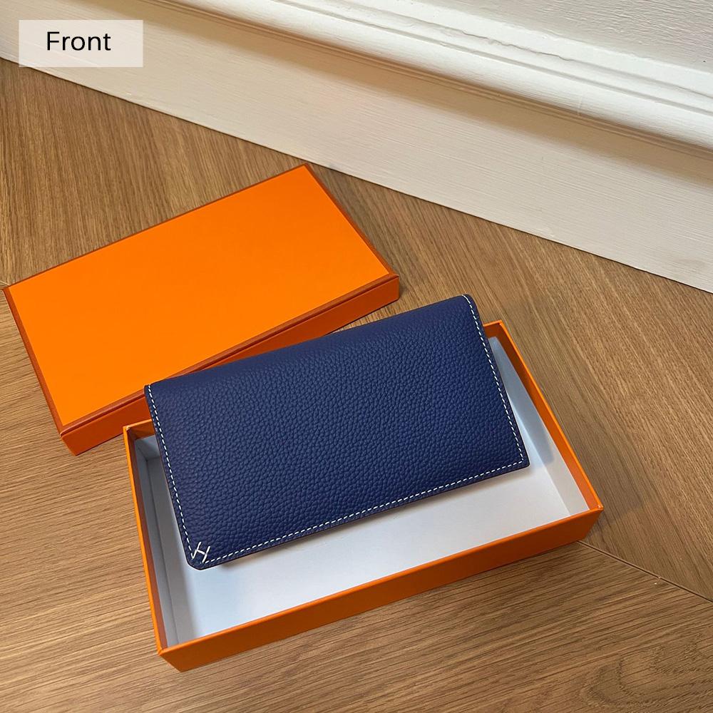 2025 New Genuine Leather Women Wallets Long Purse H Thread First Layer of Cowhide Wallet For Ladies Bifold Billfold