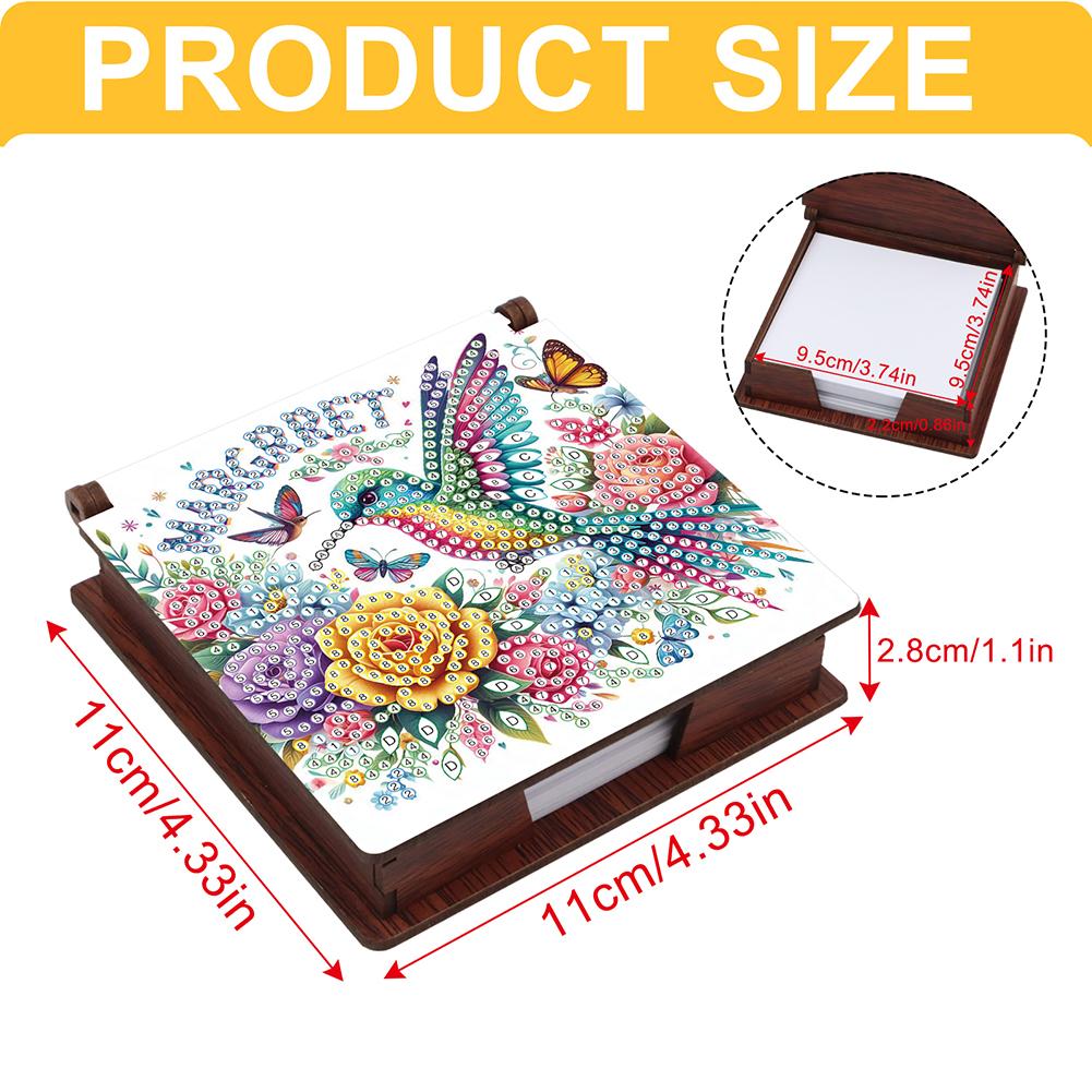 1pc Diamond Painting Kit Note Box 160 Sticky Notes Diamond Art Notebook Box DIY Diamond Art Note Box for Work Desk Organization
