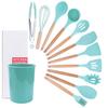 11-Piece Silicone Kitchenware Set with Wooden Handles, Non-stick Cooking Tools and Spatula Set