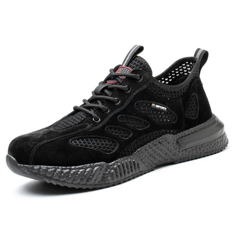 Summer Work Shoes with Protection Breathable Lightweight Safety ShoesSteel Toe Cap Working Male Construction Work Mesh Sneakers