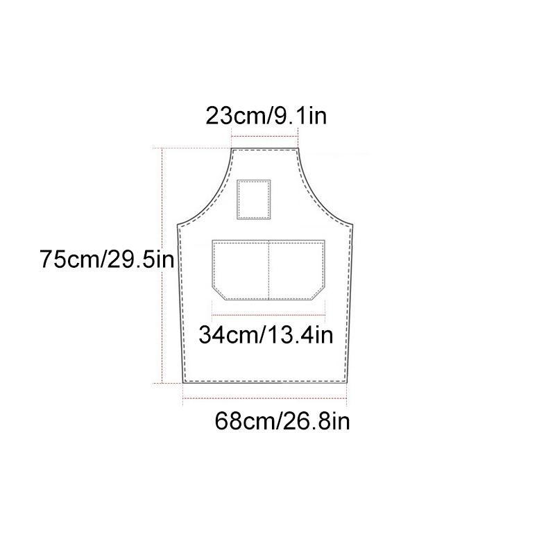 1 buc cu buzunare șorț la modă femeie bucătărie impermeabilă pânză bărbat haine de lucru ospătar restaurant profesionist
