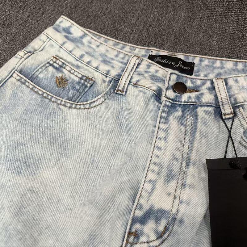 RogueWave Casual Jeans High-quality Streetwear Trendy Men Women Wide-leg Pants Denim Trousers