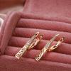 1 Pair Simple Trendy Golden Color Earrings for Women Shiny Zircon Wedding Fine Jewelry Drop Earrings