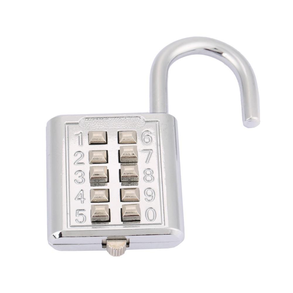 

2pcs Zinc Alloy Body 10-Digit Combination Padlock срібний