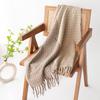 New Soft and Warm Faux Cashmere Checkered Retro Tassel Scarf A High End Women's Scarf Shawl