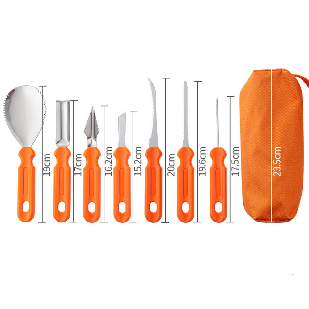 7pcs/Set Halloween Stainless Steel Pumpkin Carving Tools Kit Professional Pumpkin Carving knife Set With Storage Bag7