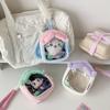 PVC Outdoor Stroller Plush Doll Backpack with Dustproof Badge Display and Storage