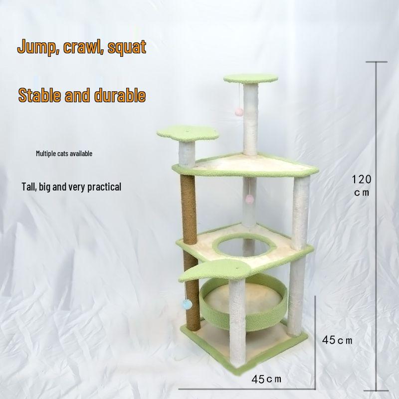 Cat Climbing Column: Universal Four Seasons Jump Platform & Scratching Post with Nest Frame