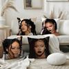 Popular Singer R_Rihannas Pillow Case Home Dorm Chair Back Short Plush Double-Sided Printing Office Nap Time Cushion Cover