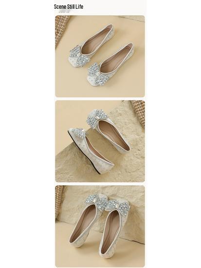 Weiwei Girl 5933-8 Rhinestone Pointed Toe Flats Low-Cut Slip-On Moccasins 2023