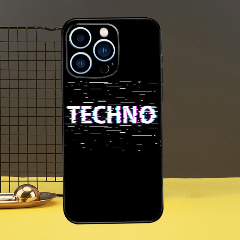 Love Techno Music Quotes Phone Case For iPhone 13 12 14 11 16 15 Pro Max Plus Mini 7 8 X XR XS Max Cover