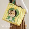 Breathable Cat Carrier Bag Portable Pet Carrying Bag Portable Canvas Pet Carrier Bag  Pet Handbag
