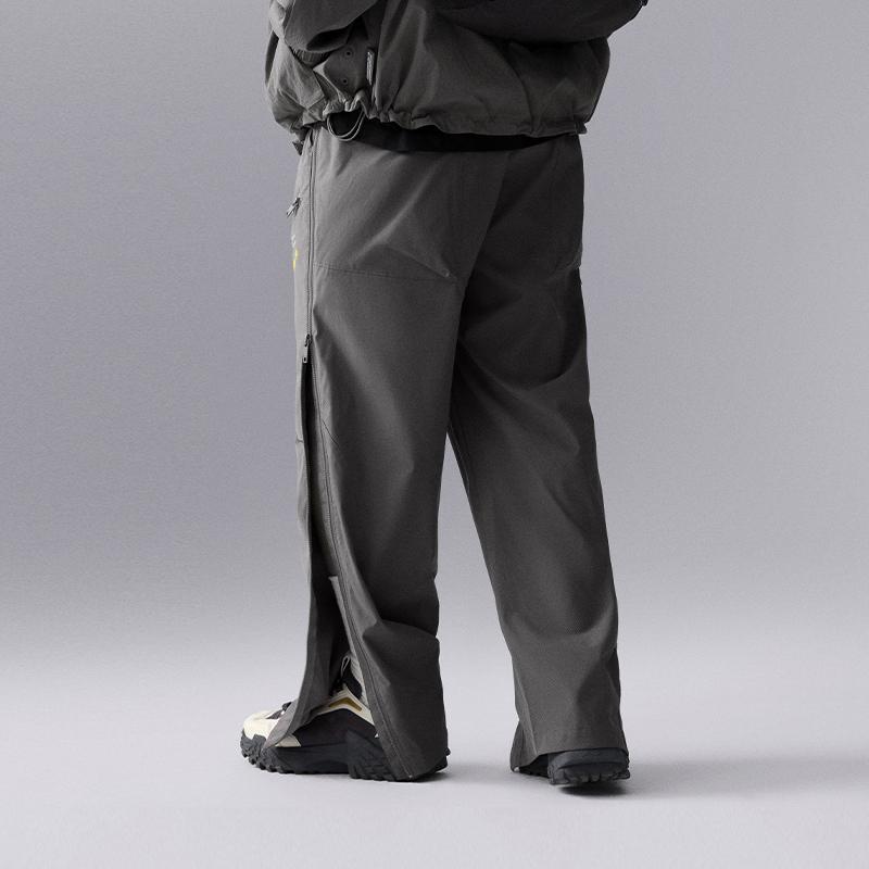 Li-Ning CF Surging Series Casual Solid Color Zipper Straight Loose Knit Sports Pants Men Bottoms Black AYKU617-2