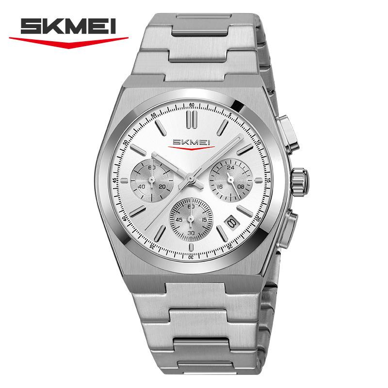 SKMEI Luxury Men Watch Waterproof Luminous Chronograph Date Stainless Steel Watch for Men Quartz Military Men's Watches