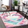 1pc Anime Dolphin Heart-Shaped Clouds Chair Mat - Office Desk Rug, Anti-Slip Carpet for Home Decor, Suitable for All Seasons, Ideal Gift for Anime Lov
