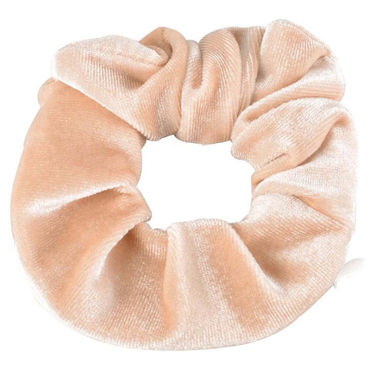New Design High Quality Eco-Friendly Velvet Zipper Scrunchies Pocket Promotional Gift Scrunchies