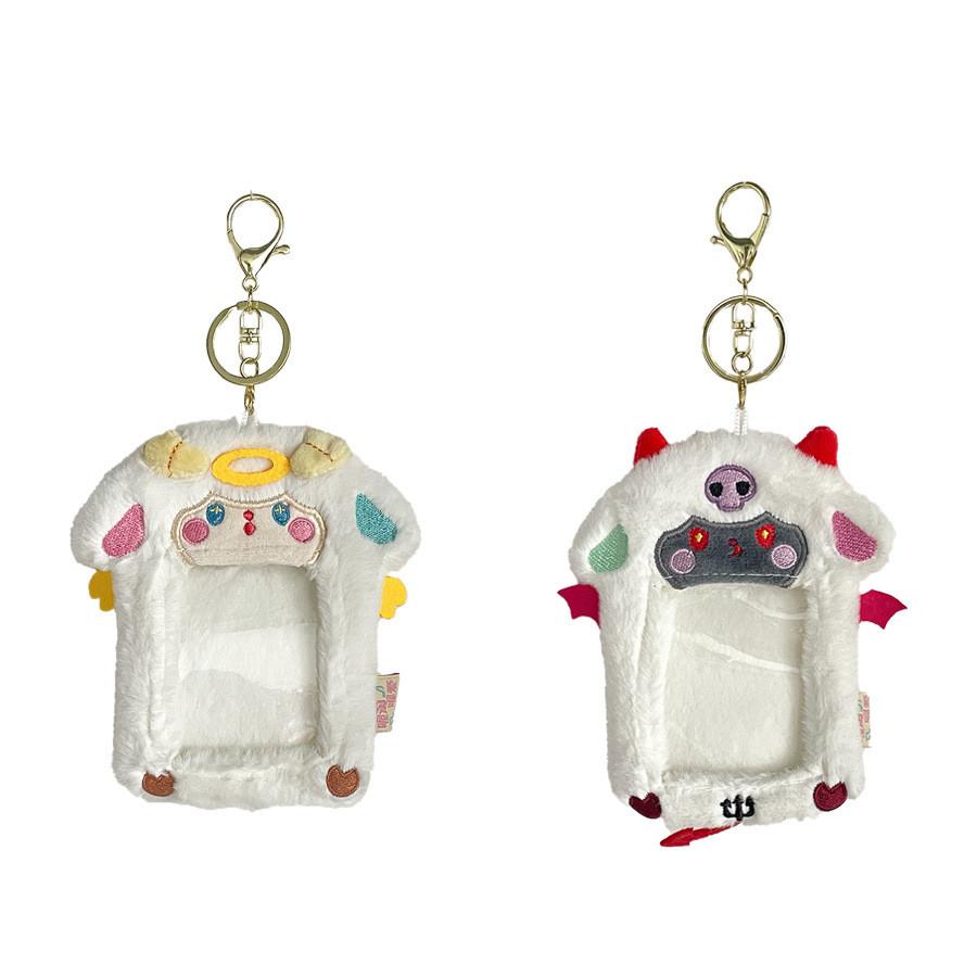 Cute Plush Animal Card Holder Featuring Angel And Devil Lamb Design For Photos