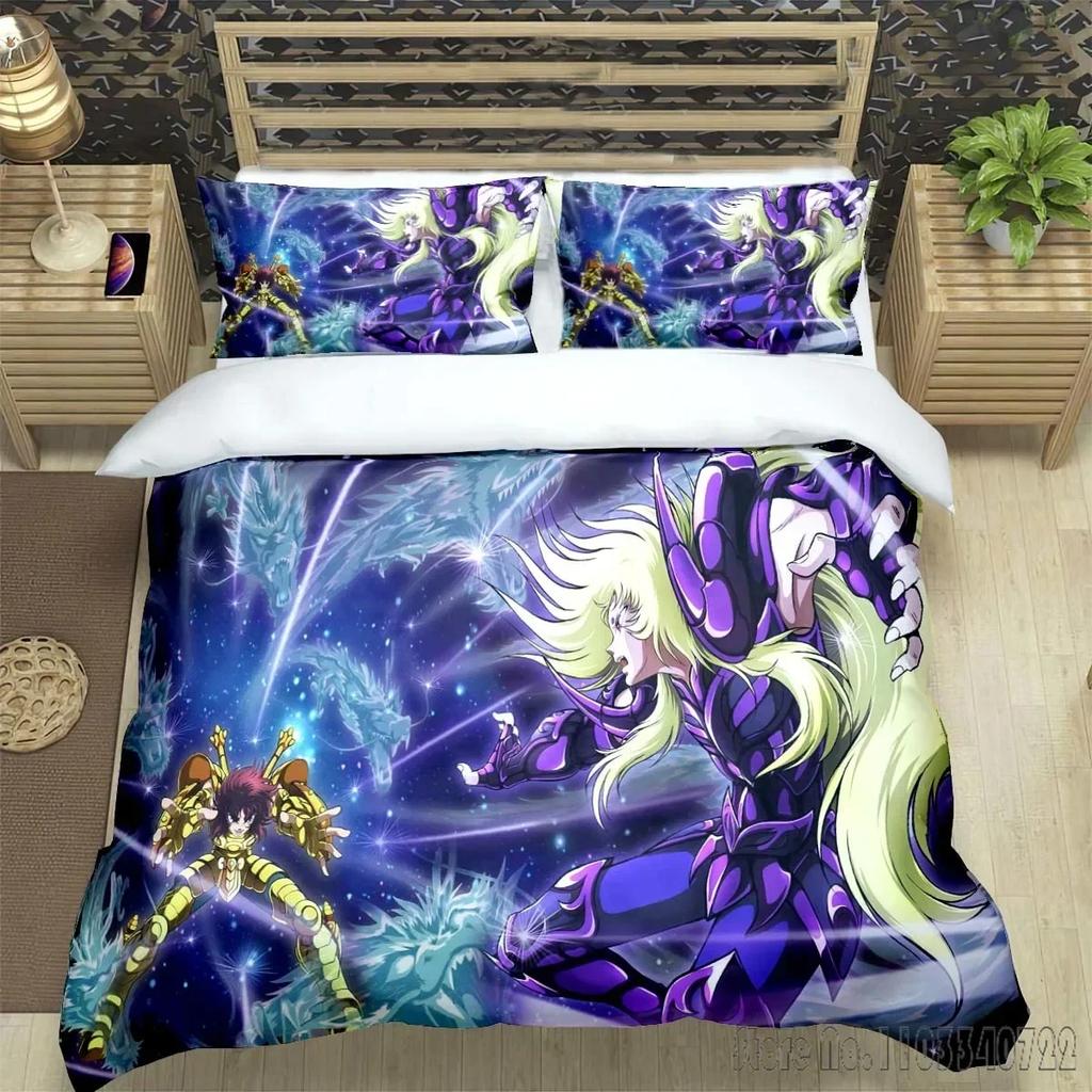 Cartoon Saint Seiya Admire Duvet Cover Set HD Comforter Cover for Kids Bedding Sets Bedclothes Bedroom Decor
