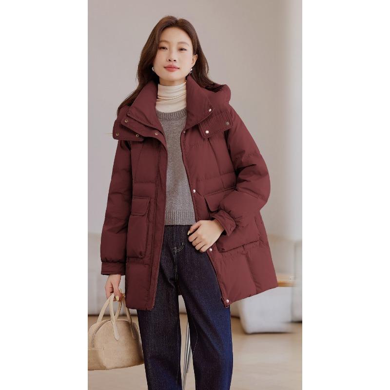 New Style Down Cotton Coat for Women, Mid-length Hooded Thickened Fashionable Little Person Thickened Cotton Coat