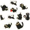 KitBeads 40 szt. 8 stylów Czarne Koty Zawieszki Emaliowane Serca Zwierzęta Urocze Czarne Kociaki Zawieszki do Tworzenia Biżuterii Bransoletki Naszyjniki Rękodzieło Hurt