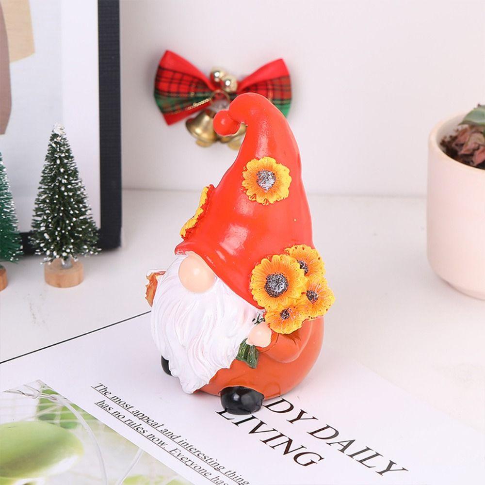 Urocza ozdoba świątecznego gnoma Eleganckie rękodzieło z żywicy Bez twarzy figurka staruszka Kolorowa dekoracja Wesołych Świąt Upominki na przyjęcie