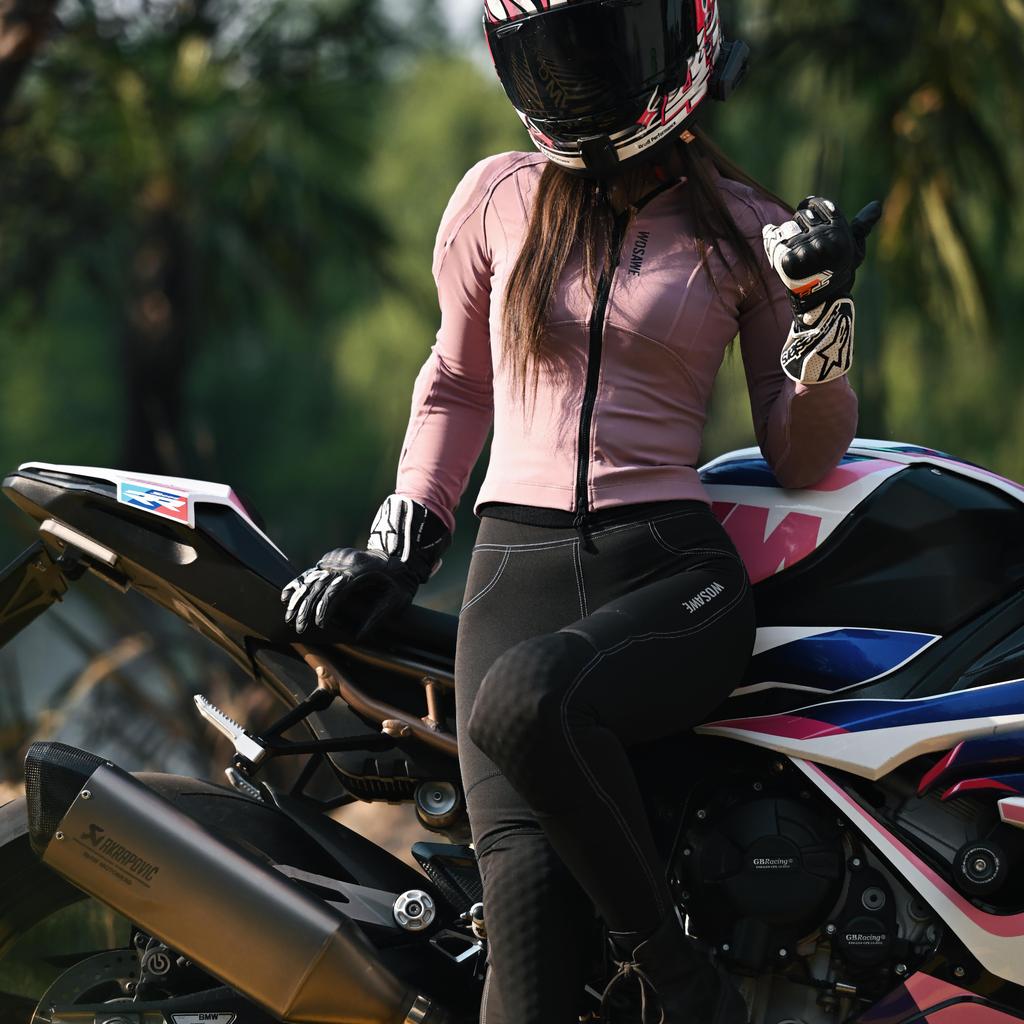 WOSAWE Women's CE-Certified Motocross Slim-Fit Stretch Riding Pants with Soft Pads - Motorcycle Riding Suit