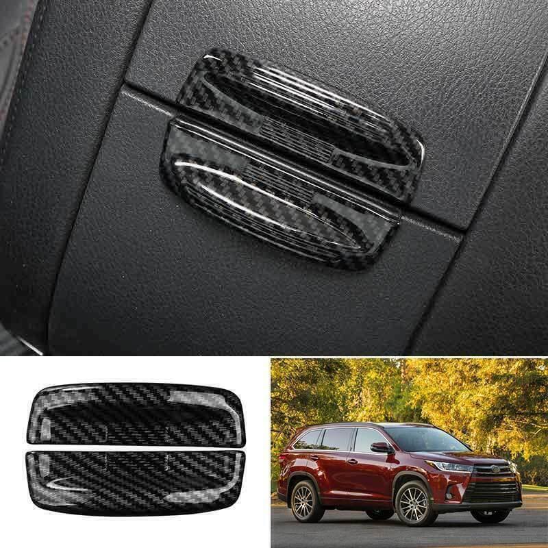 For Toyota Highlander 2014- ABS Carbon Fiber Armrest Box Handle Cover Trim