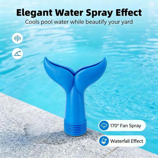 Pool Aerator Sprinkler Fishtail Aerator Fountain Summer Cooler Sprinkler 3/4" Universal